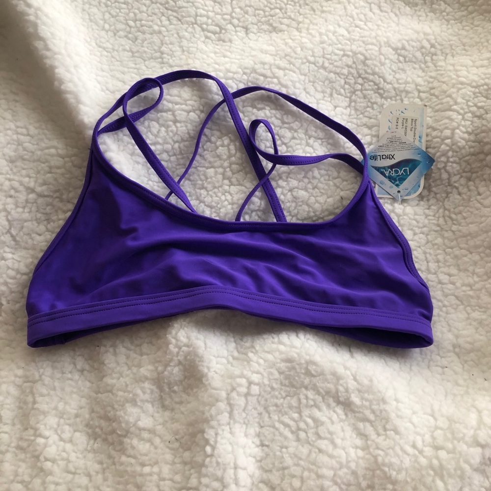 Sporti racerback purple bikini top NWT